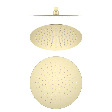 Kibi Circular 10 Metal Ultra Thin Profile Rain Shower Head 1.75 GPM - Brushed Gold SH1001BG
